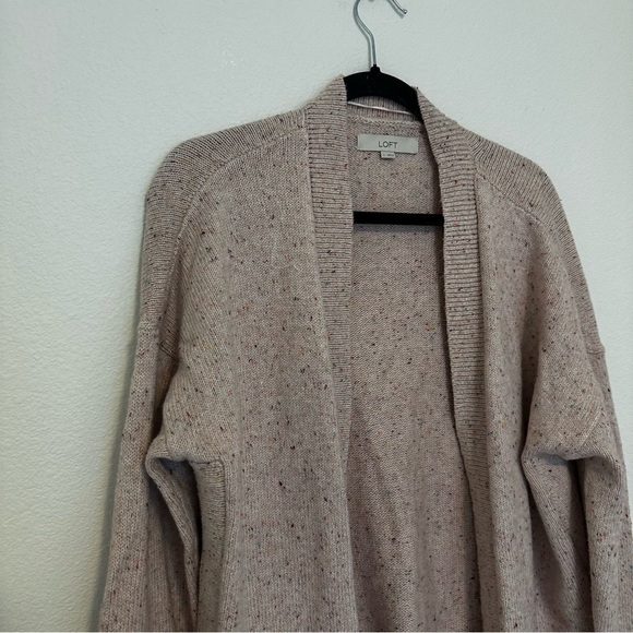 LOFT Flecked Open Style Cardigan Light Pink Color Size Large Women’s - Picture 3 of 9